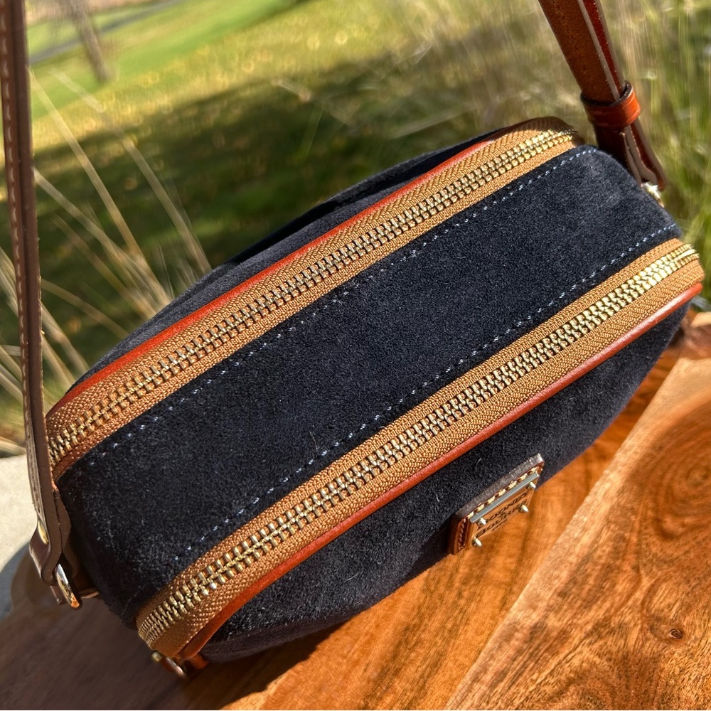 Dooney & Bourke Navy Suede Sawyer Crossbody EUC - Picture 6 of 17